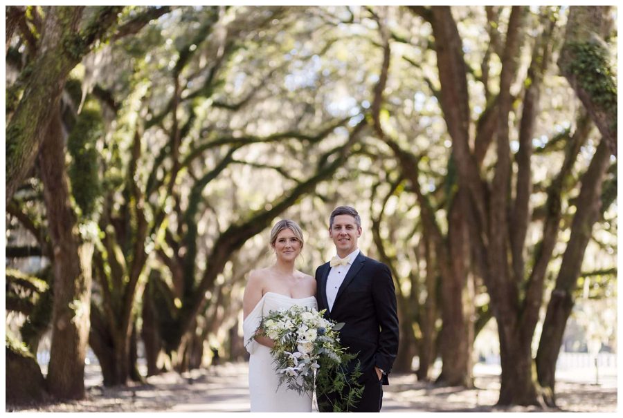 Couple under live oaks